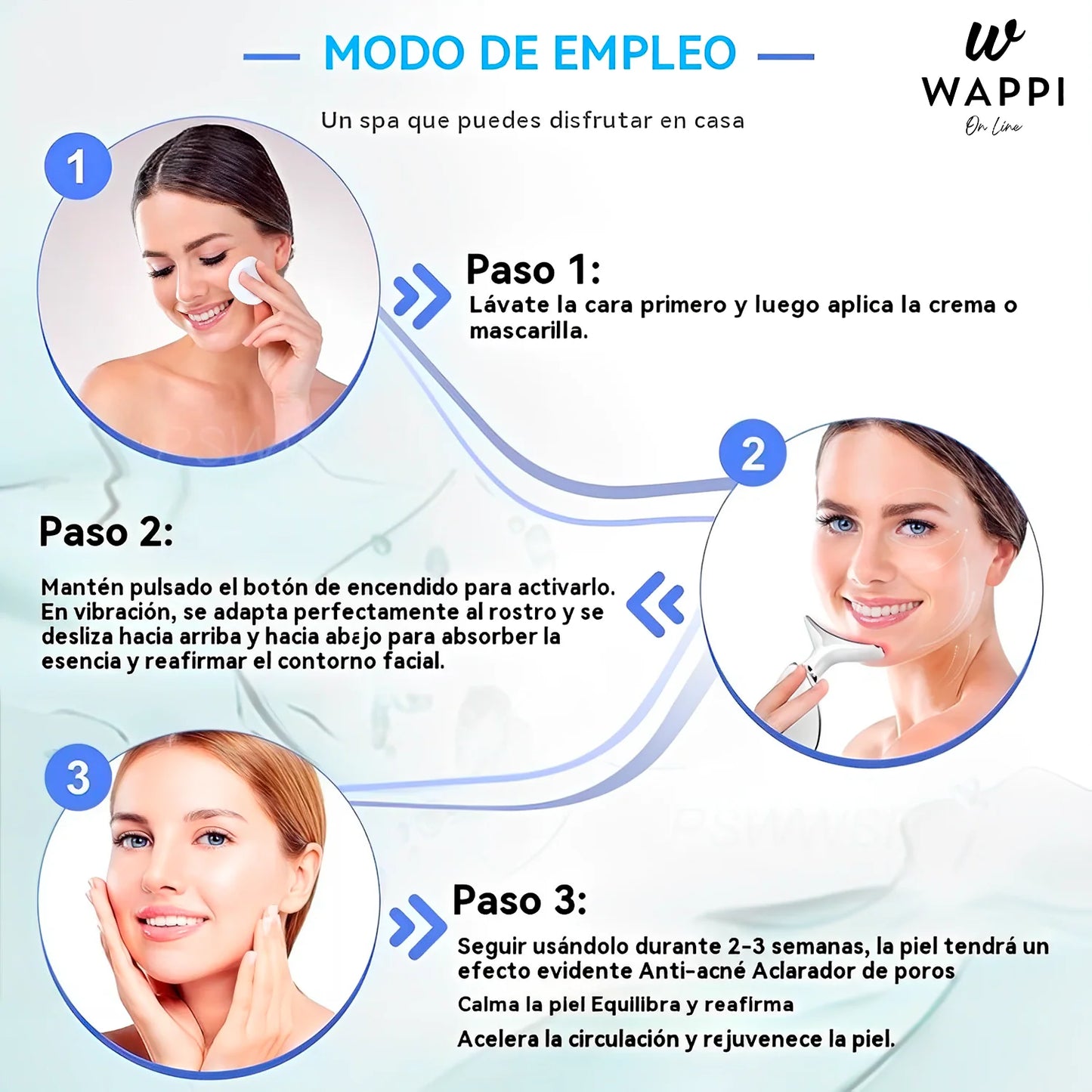 Masajeador Facial y de Cuello LED 3 en 1 – Reafirma, Rejuvenece y Relaja Desde Casa ✨
