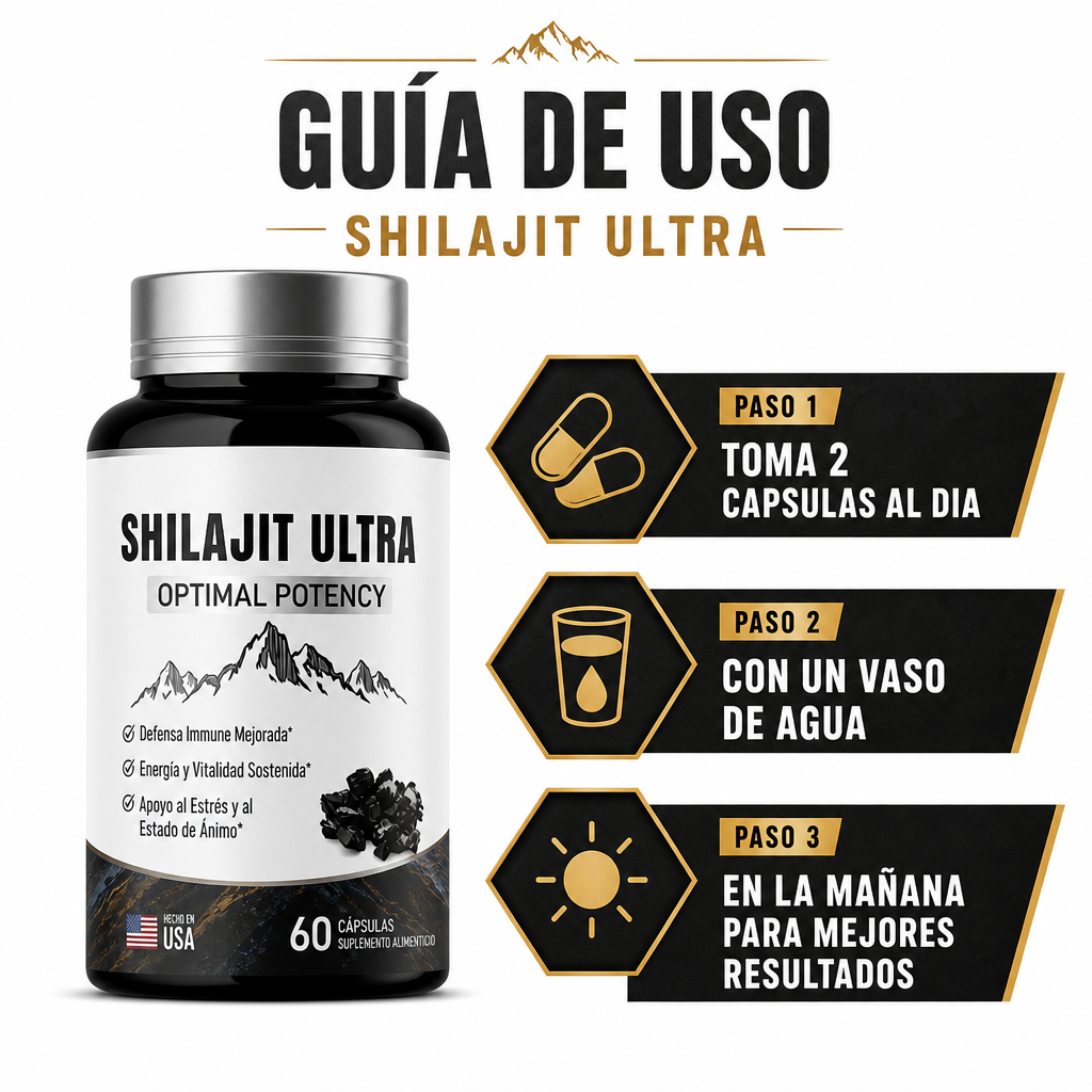 Guia de uso: 2 capsulas al dia con un vaso de agua