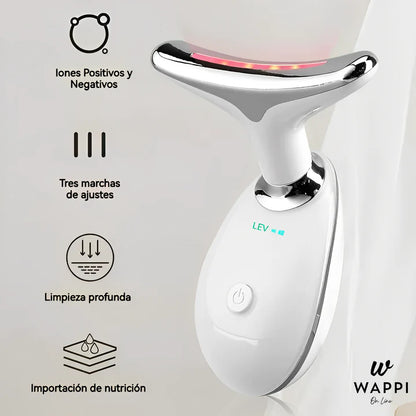 Masajeador Facial y de Cuello LED 3 en 1 – Reafirma, Rejuvenece y Relaja Desde Casa ✨