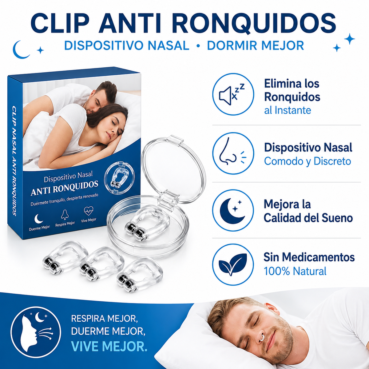 CLIP NASAL ANTIRRONQUIDOS 😴|QUE TU PAREJA VUELVA A DORMIR EN LA MISMA CAMA