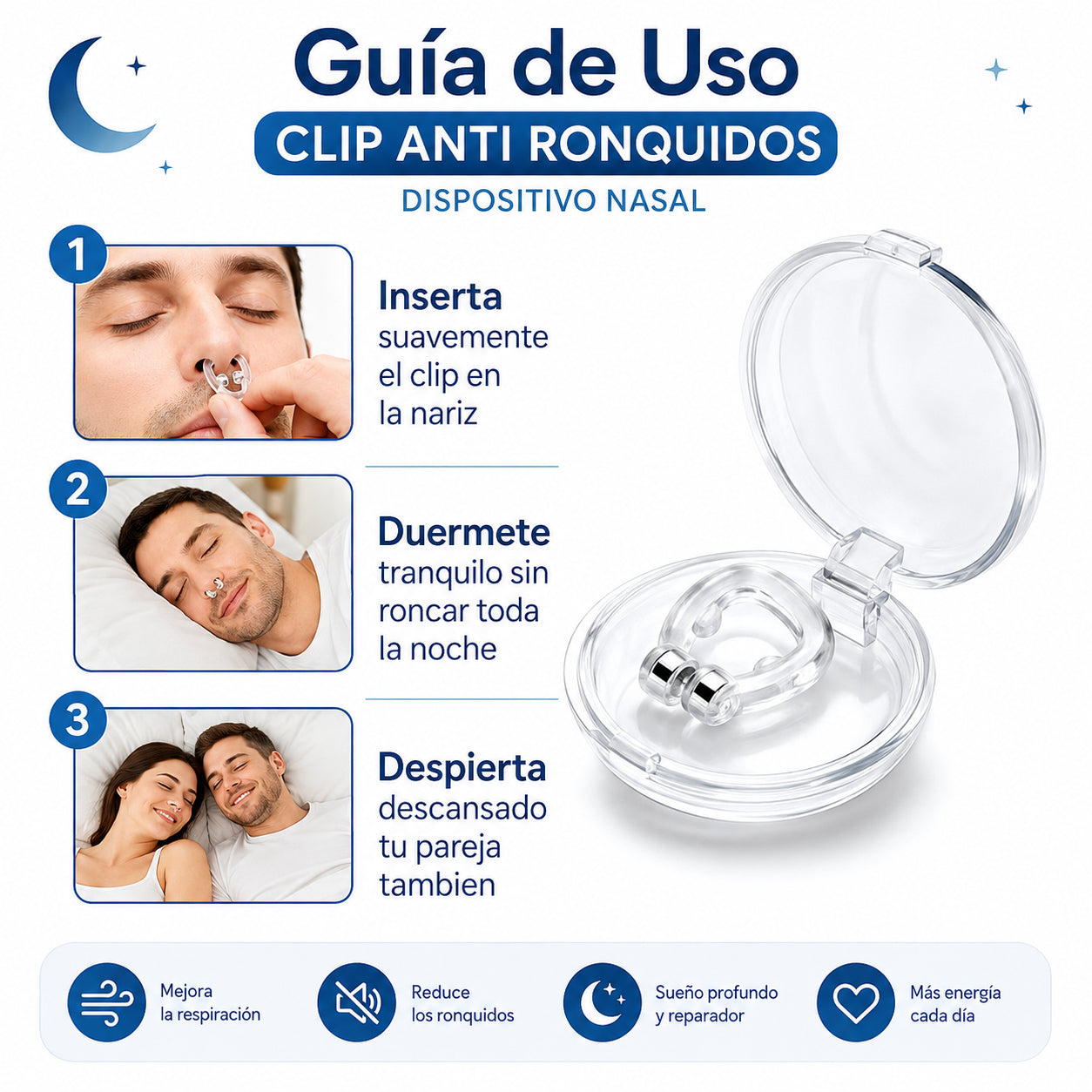 Clip nasal antirronquidos