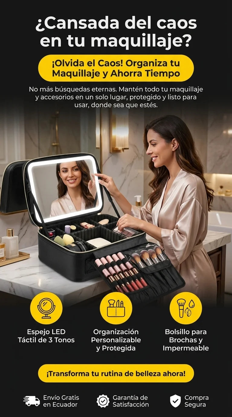 Organizador de maquillaje con compartimentos