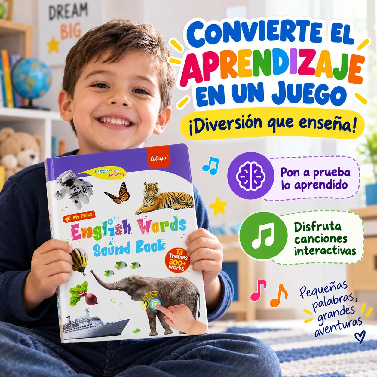 Libro interactivo de inglés con más de 300 palabras