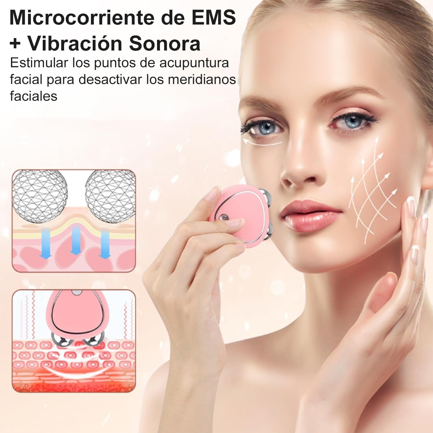 Masajeador facial de microcorriente