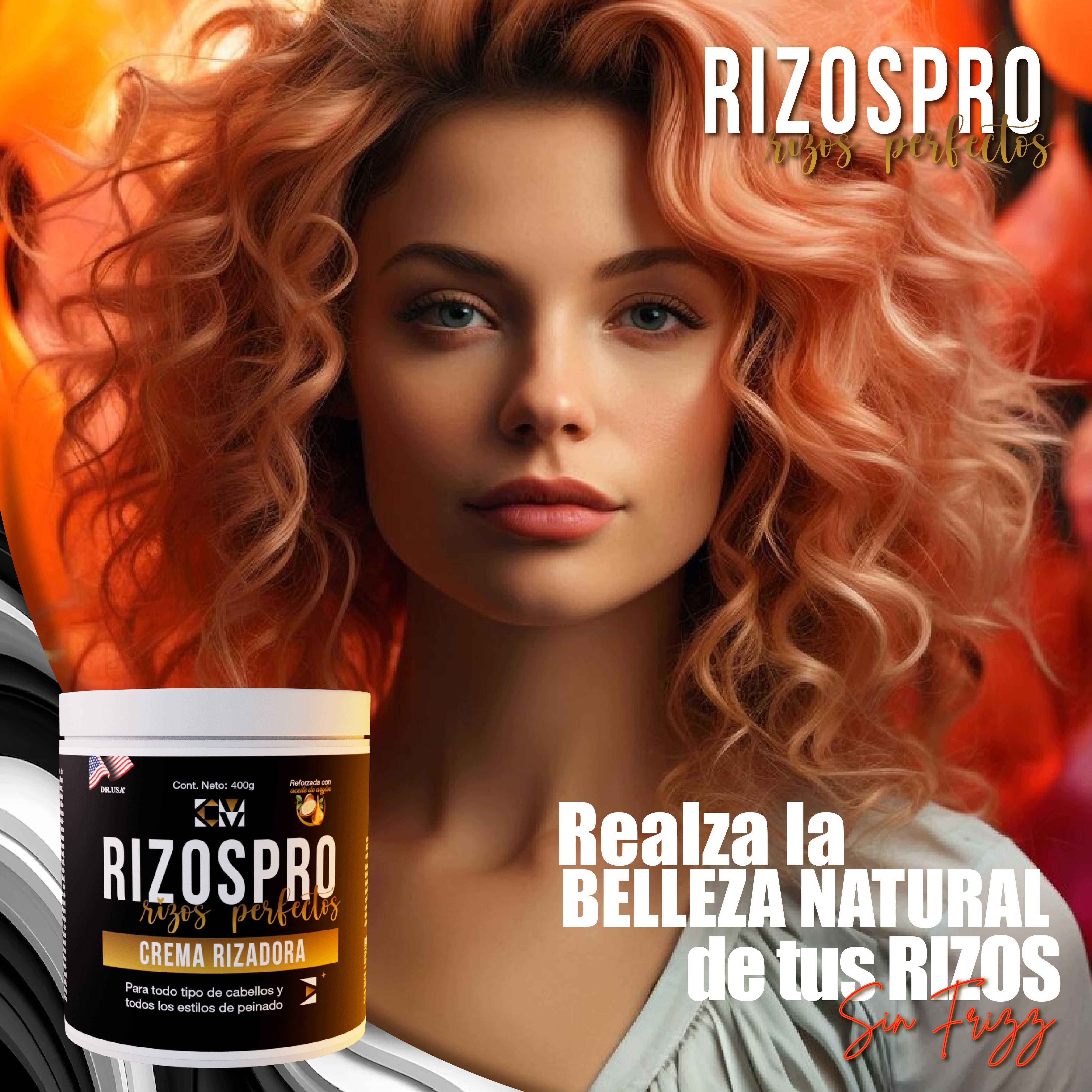 Cabello rizado definido con Rizos Pro
